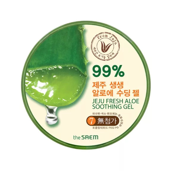 THE SAEM Jeju Fresh Aloe bőrnyugtató gél 99 % Aloe vera kivonattal tégelyben 300 ml THE SAEM Jeju Fresh Aloe bőrnyugtató gél 99 % Aloe vera kivonattal tégelyben 300 ml
