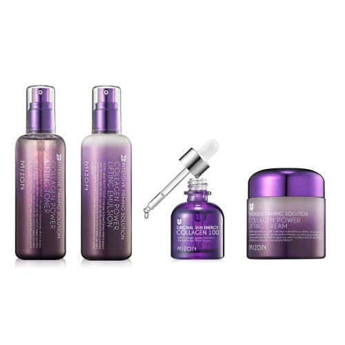 MIZON Collagen Power Lifting feszesítő szett tengeri kollagénnel (tonik, emulzió, szérum, Lifting krém)