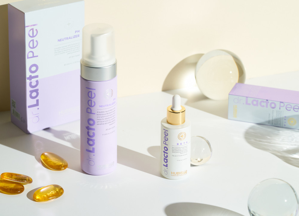 HUBISLAB Dr. Lacto Peel Beta hámlasztó szérum 30% AHA, BHA és PHA savval zsíros és sérült bőrre - Csak kozmetikusoknak!
