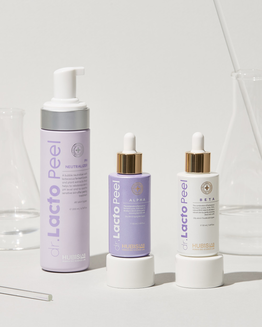 HUBISLAB Dr. Lacto Peel Beta hámlasztó szérum 30% AHA, BHA és PHA savval zsíros és sérült bőrre - Csak kozmetikusoknak!