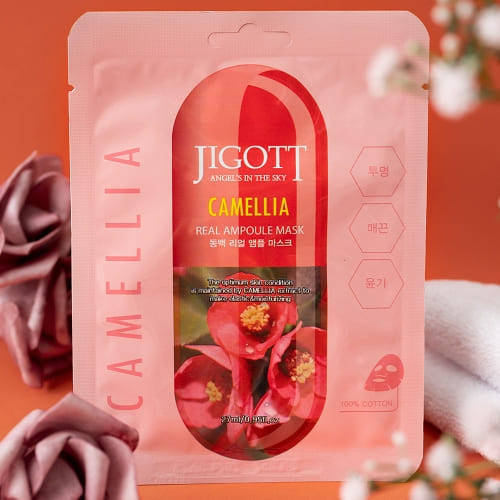 JIGOTT Real Ampoule bőrsimító maszk kamélia kivonattal