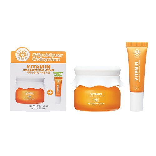 QURET Vitamin Collagen feszesítő és vitalizáló krém vitaminnal és kollagénnel (+ ajándék szemkörnyékápoló krém)