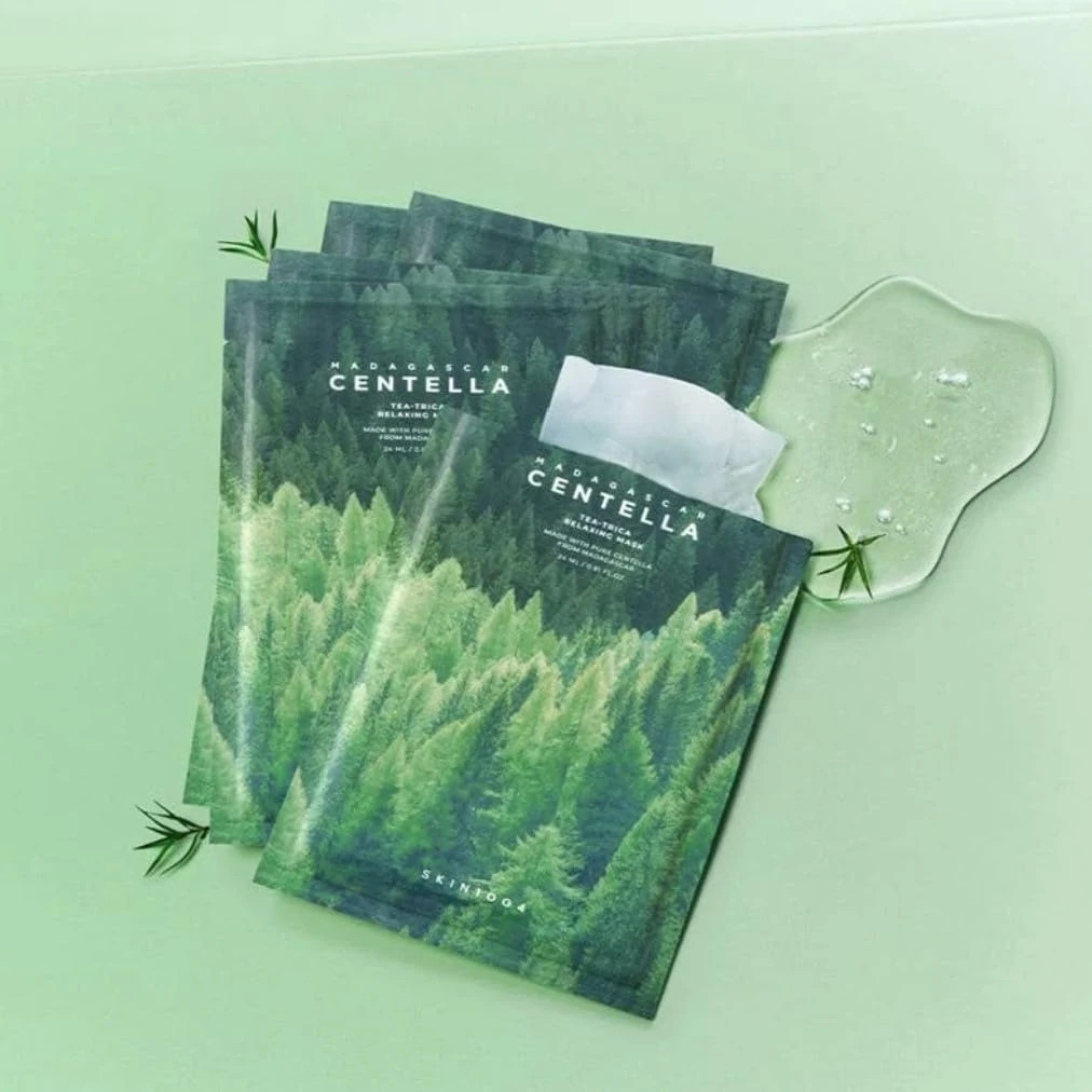 SKIN1004 Madagascar Centella Tea-Trica bőrnyugtató maszk Centella Asiatica kivonattal – részletes termékbemutató