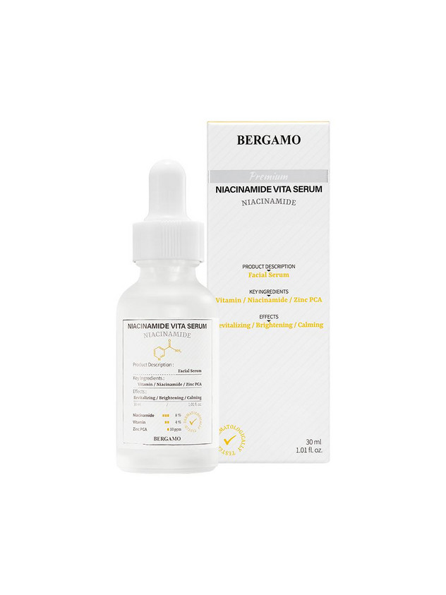 BERGAMO Premium Niacinamide Vita folthalványító és vitalizáló szérum 8% niacinamiddal