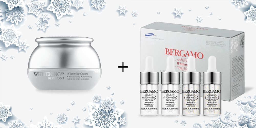 BERGAMO fehérítő hatású krém + fehérítő hatású szérum és vitamingyöngyös szérum szett