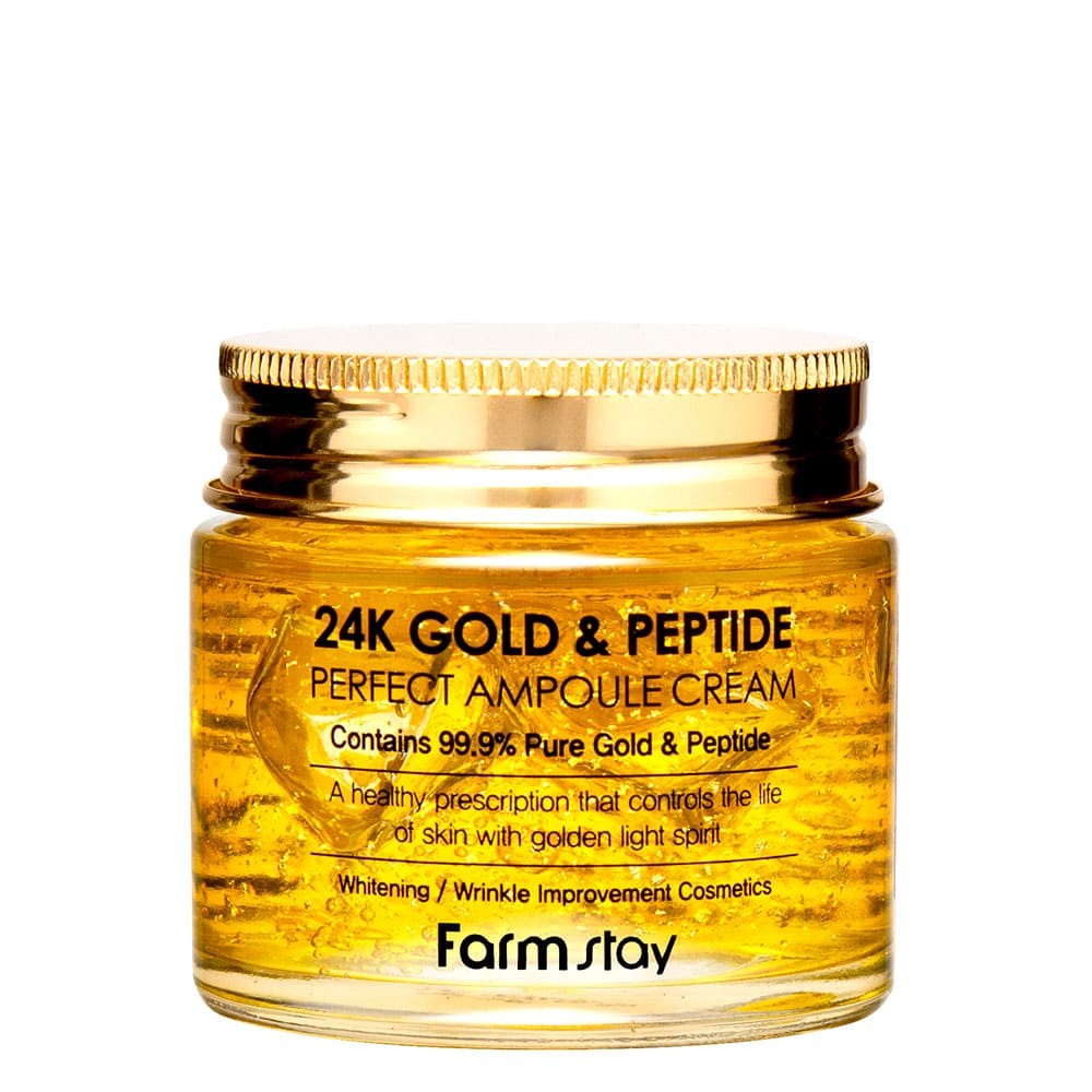 FARMSTAY 24K Gold & Peptide feszesítő és ránctalanító krém 24 karátos arannyal és peptiddel