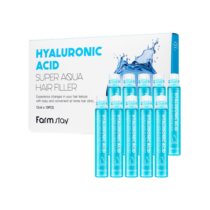 FARMSTAY Hyaluronic Acid Super Aqua hajápoló pakolás hialuronsavval (10 darab) 