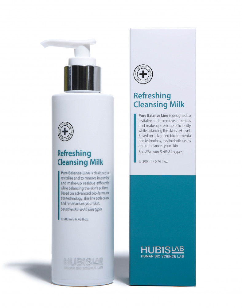 HUBISLAB Pure Balance Refreshing bőrnyugtató arctisztító tej érzékeny bőrre