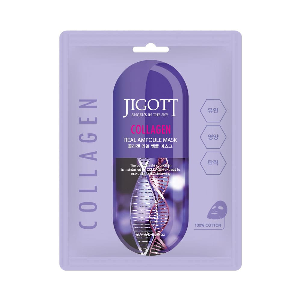 JIGOTT Real Ampoule feszesítő maszk kollagénnel (10 darab)