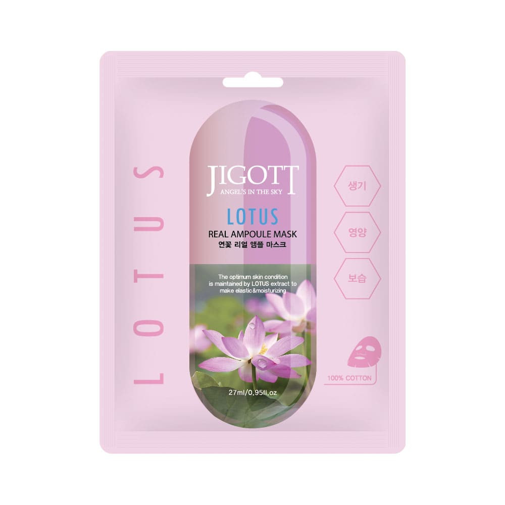 JIGOTT Real Ampoule hidratáló maszk lótusz kivonattal (10 darab)