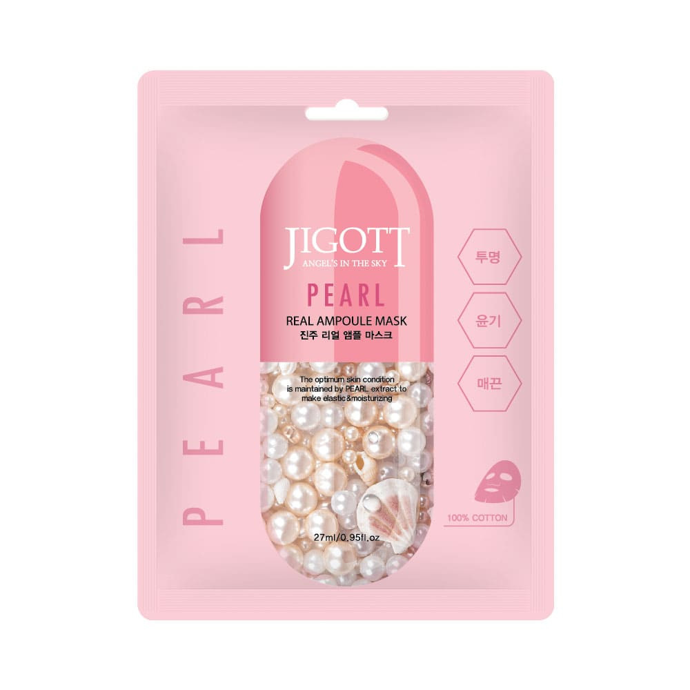 JIGOTT Real Ampoule bőrsimító maszk gyöngy kivonattal (10 darab)