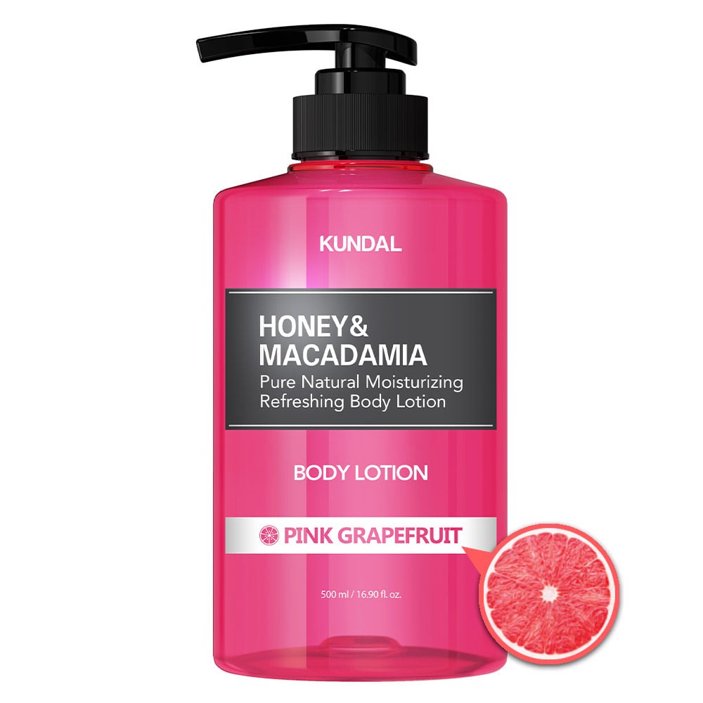 KUNDAL Honey&Macadamia Pink Grapefruit testápoló lotion 82 % Aloe vera kivonattal 258 ml