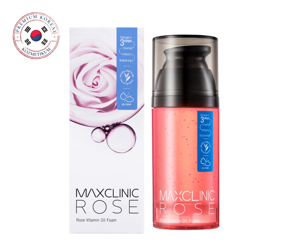 MAXCLINIC Rose Vitamin arctisztító olaj és hab egyben rózsa kivonattal és vitaminokkal 
