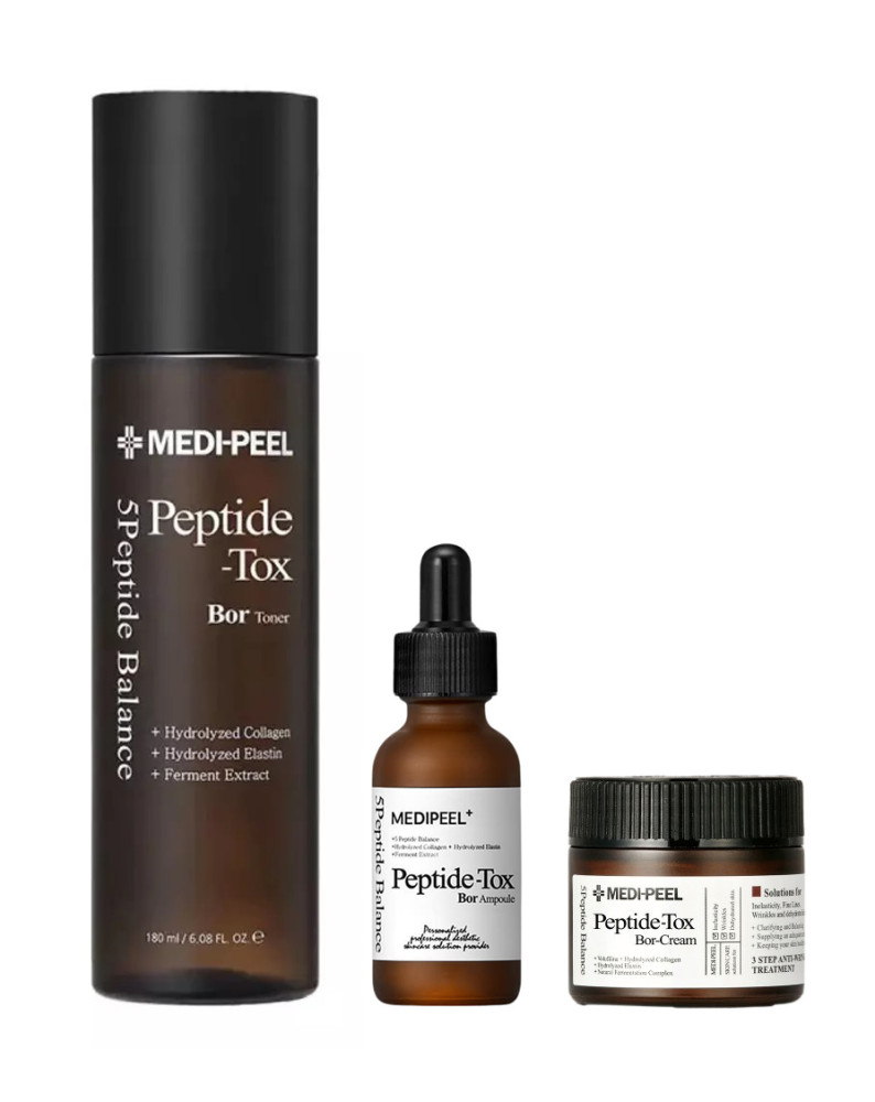 MEDI-PEEL Peptide-Tox Bor öregedésgátló szett 5 féle peptiddel (tonik, szérum, krém)