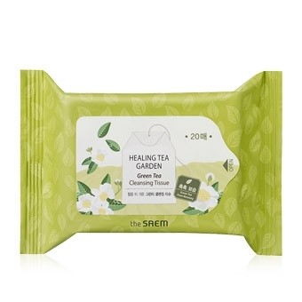 THE SAEM Healing Tea Garden hidratáló arctisztító kendő zöld tea kivonattal - 20 db