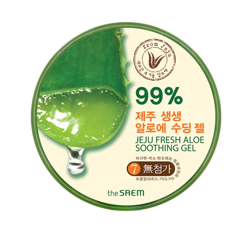 THE SAEM Jeju Fresh Aloe bőrnyugtató gél 99 % Aloe vera kivonattal tégelyben 300 ml