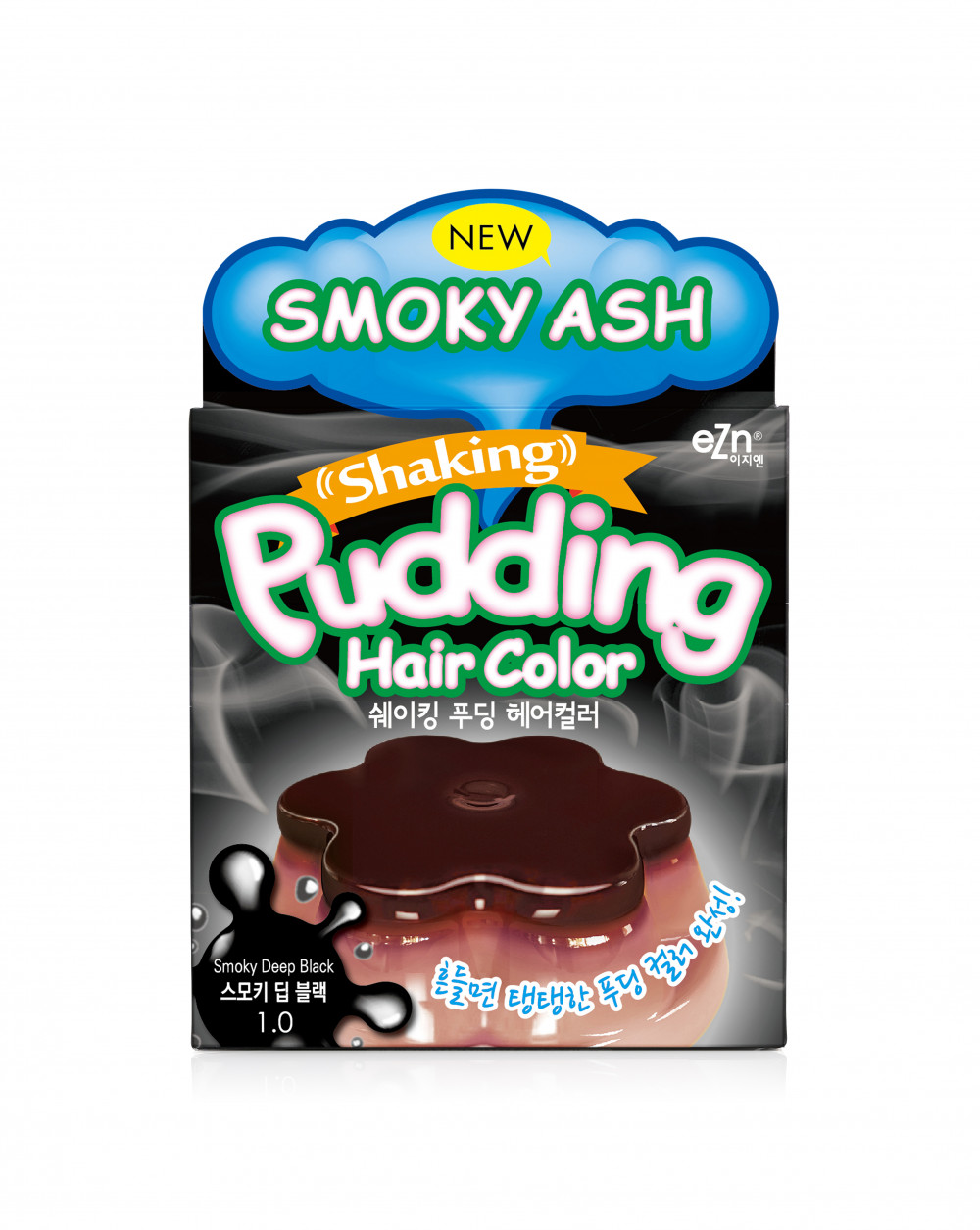 EZN Shaking Pudding Hair Color ammóniamentes tartós hajszínez - Smoky Deep Black